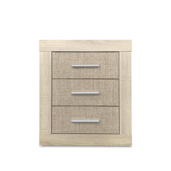 MESITA DE NOCHE 3C MOD:LARA (PUCCINI-TEXTIL) (50X35X60) *NUEVO*