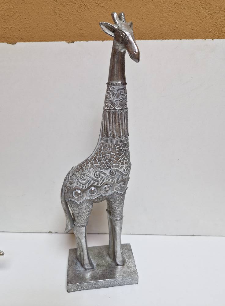 (DECORACION) JIRAFA PLATEADA