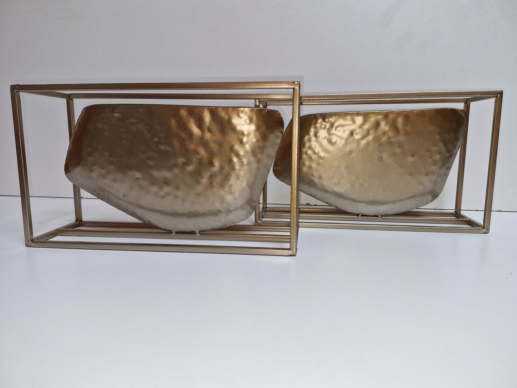 (DECORACION) X2 P.VELAS RECT. METAL (PLATEADO)