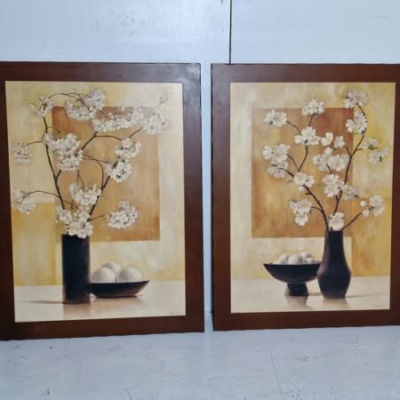 X2 CUADROS (61X81) (MADERA / JARRON FLORES)