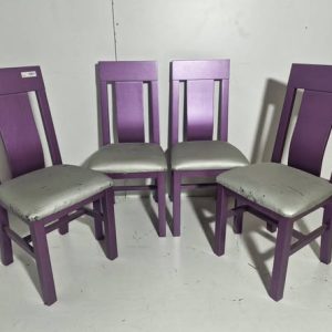 X4 SILLAS (MORADO /TAP.PLATA)