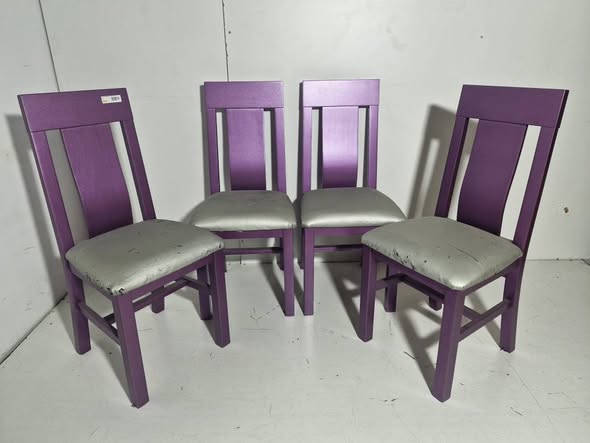 X4 SILLAS (MORADO /TAP.PLATA)