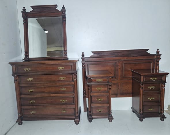 DORMITORIO MATRIMONIO (5 PIEZAS) (SIN ARMARIO) (RONDEÑO/NOGAL OSC)