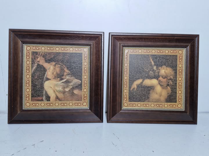 X2 CUADROS / MARCO NOGAL (ANGELES) (60X60)