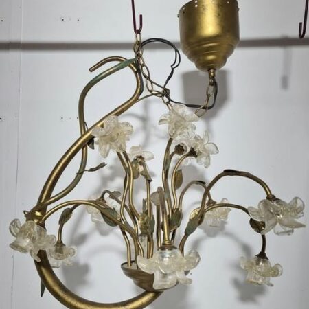 LAMPARA TECHO DORADA (S + FLORES CRIST)
