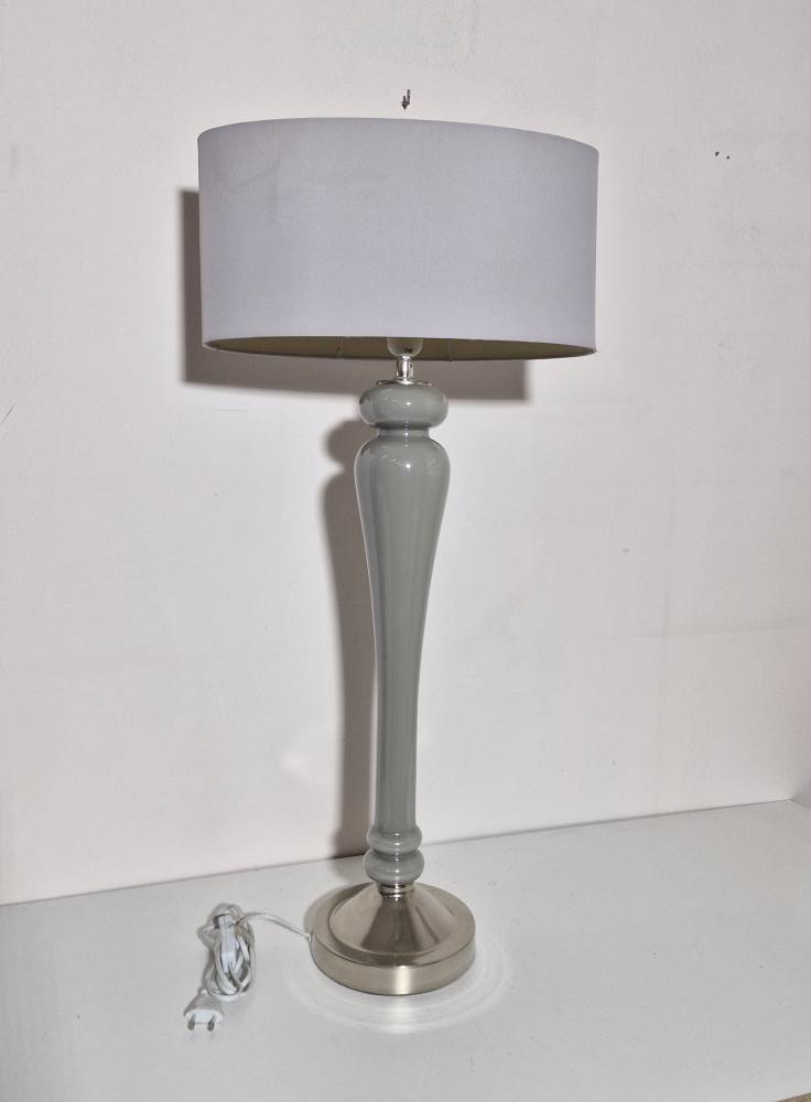 LAMPARA DE MESA (GRIS / TULIPA GRIS)