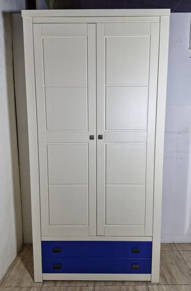 ARMARIO JUVENIL 2P 2C (110X55X220) (BLANCO / AZUL)