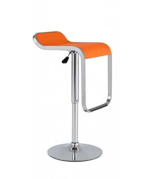 TABURETE ALTO GIRATORIO MOD: ZEN (CROMO) (COLOR:NARANJA)