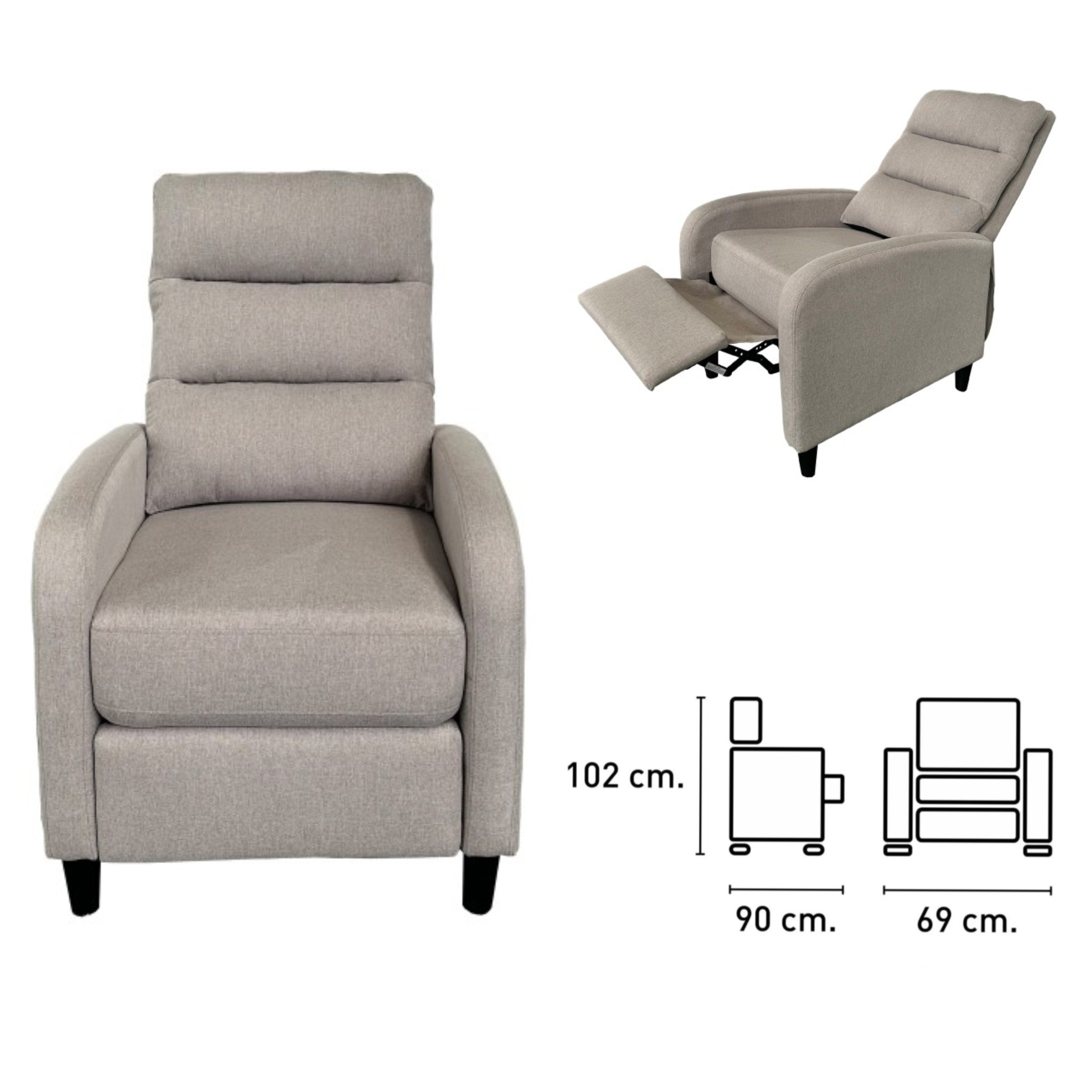 SILLON / BUTACA RELAX MOD:ARYA (BEIG) (TAP.K13) *NUEVO*