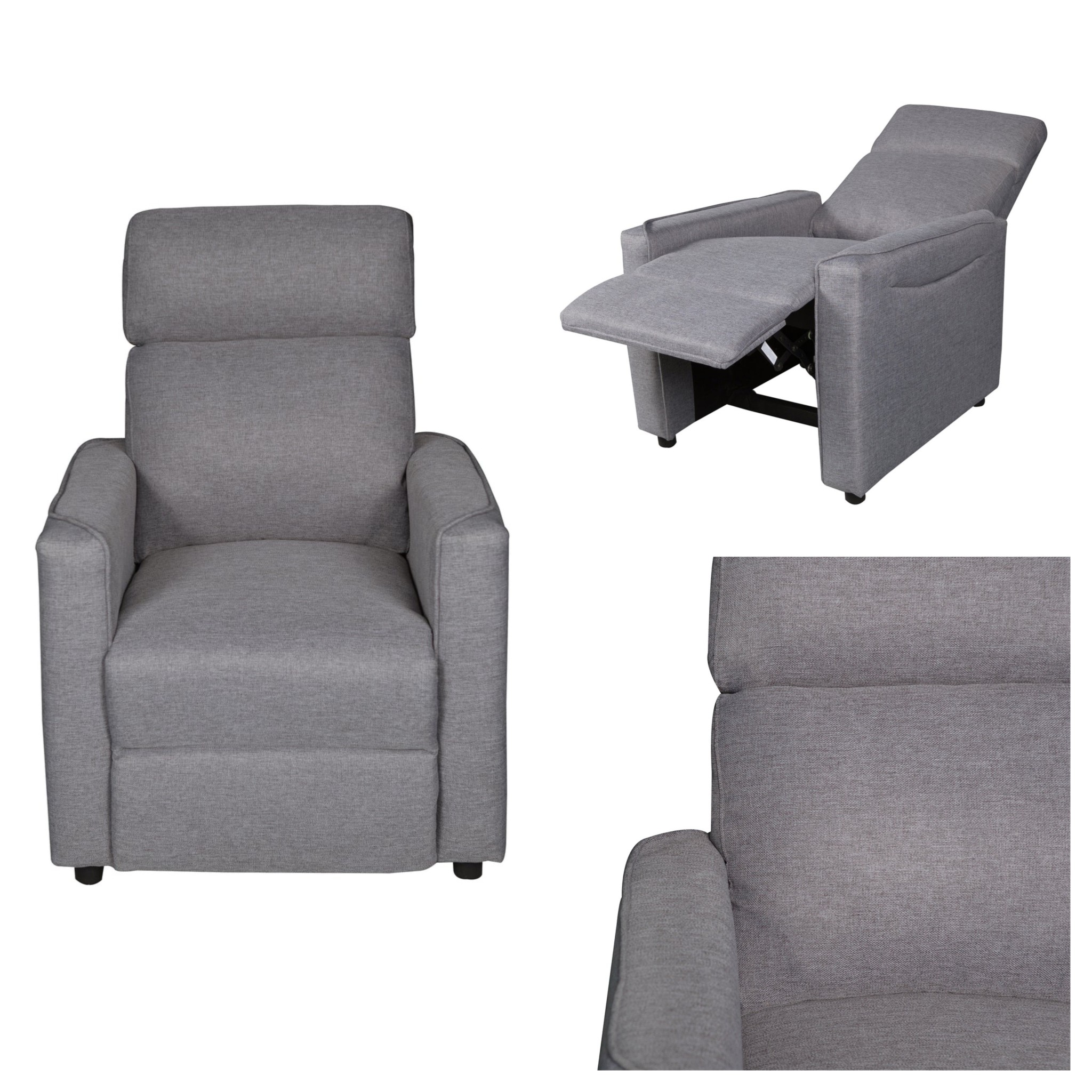 SILLON / BUTACA RELAX MOD: MEDEA (TP.MALMO GRIS) *NUEVO*
