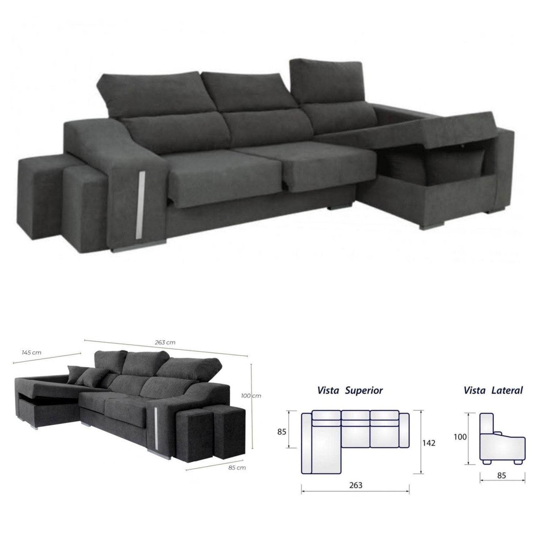 CHESLONG MOD: ANA/DRAKE (DINO 1-GRIS OSC) (FRENTE DERECHA) *NUEVO*