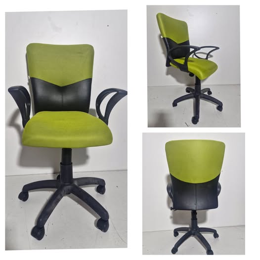 SILLA OFICINA (RUEDAS) (COLOR: VERDE / BRAZOS NEGROS) *NUEVA EXP*