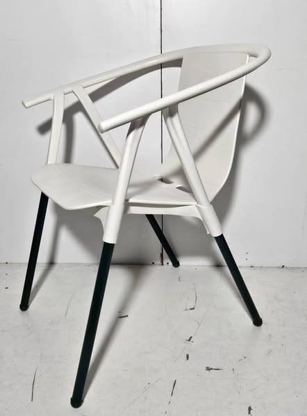 SILLA TERRAZA (SAN MIGUEL) (BLANCA / PATA VERDE) (HOSTELERIA) (MOBILIARIO DE BAR)