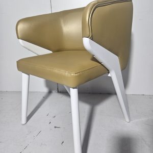 X4 SILLON/ SILLA MOD: 40823 (ORO / BLANCO BRILLO) *SALDOS FRANCO*