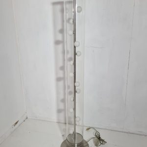 LAMPARA PIE (CILINDRO CRIST + GLOBOS/ACERO INOC)