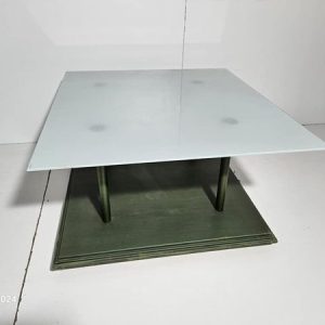 MESA CENTRO (78X84) (43 ALTO) (VERDE TAPA CRISTAL)