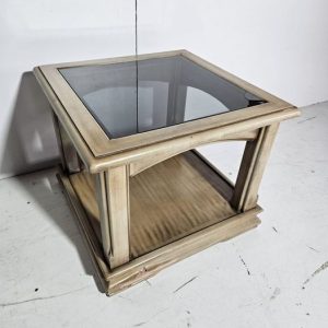 MESA CENTRO (60X60) (50CM ALTO) (GRASEADO) (CRISTAL ROTO)