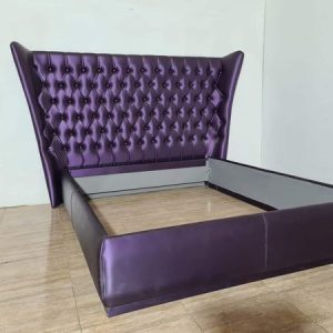 CABECERO TAP. CAPITONE OREJERO 150CM (220CM ) + BASE (MORADO) *SALDOS FRANCO FURNITURE*