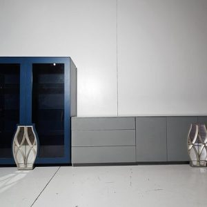 MODULAR SALON (310CM) (2 MODULOS) (AZUL Y GRIS)) *NUEVO SALDOS EXP*