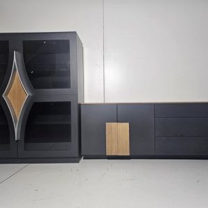 MODULAR SALON (270CM) (2 MODULOS) (NEGRO / COSTADOS ROBLE) *NUEVO SALDOS EXP*