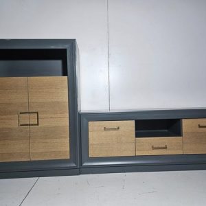 MODULAR SALON 270CM (2 MODULOS) (NEGRO / FRENTES ROBLE) *NUEVO SALDOS EXP*
