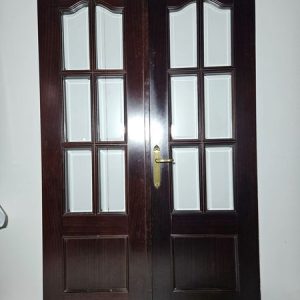 PUERTA DE PASO VIDRIERA (DOBLE) (120CM) (NOGAL)