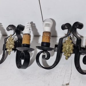 X2 APLIQUE PARED 2B (FORJA NEGRA / DETALLE BRONCE)