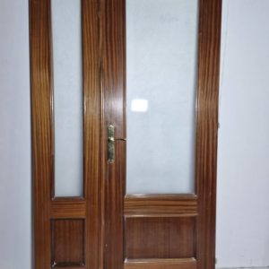PUERTA DOBLE VIDRIERA (72+42CM) (NOGAL OSC)