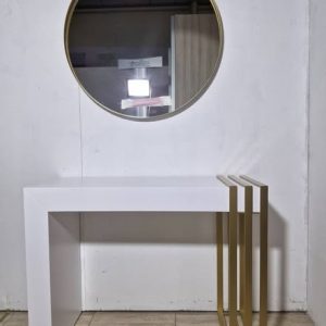 CONSOLA + ESPEJO CIRC MOD:MX30 (100CM) (BLANCO/ORO) *SALDOS FRANCO*