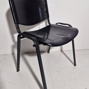 SILLA OFICINA FIJA (PVC NEGRA) (SIN BRAZOS)