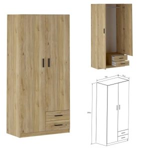 ARMARIO 2P 2C MOD: AURA 2025 (MAUVELLA) (100X52X209) *NUEVO*
