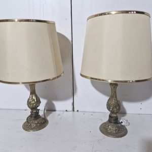 X2 LAMPARA MESITA NOCHE (PIE BRONCE)