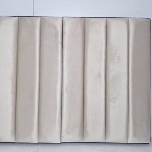 CABECERO TAPIZADO (160CM) (134CM ALTO) (WENGUE / TAPIZADO BEIG) *EXPOSICION*