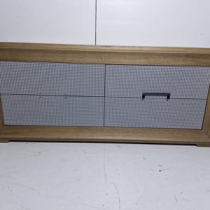MUEBLE TV 4C (140X43X60) (ROBLE / FRENTES ESTAMPADOS) SIN TIRADORES