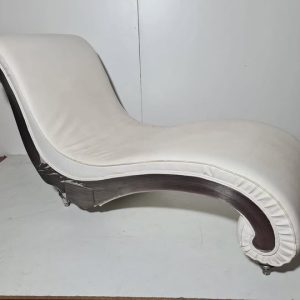 DIVAN / SILLON / PUFF (170X70X90) (ALTO ASIENT 37CM) (POLIPIEL BLANCO/PLATA)