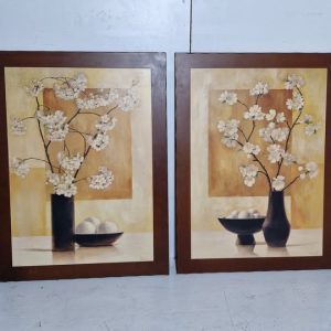 X2 CUADROS (61X81) (MADERA / JARRON FLORES)