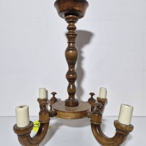 LAMPARA TECHO 4VELAS (MADERA) (CLASICA)