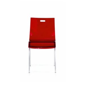 SILLA COMEDOR MOD: ARTICA (METRAQUILARO ROJO TRANSPARENTE) *SALDOS EXP*