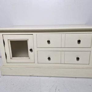 MUEBLE TV / AUX 2C 1P (90X45X45) (BLANCO CREMA)