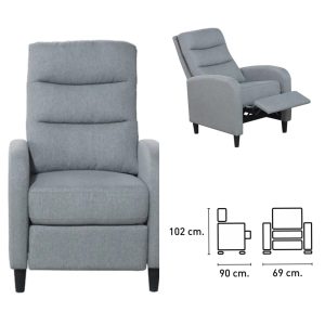 SILLON / BUTACA RELAX MOD:ARYA (GRIS) (TAP.K14) *NUEVO*
