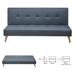 SOFA CAMA CLIC-CLAC MOD: UNAI (GRIS) **NUEVO**