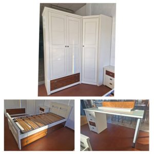 DORMITORIO JUVENIL (COMPLETO) (BLANCO/MIEL)
