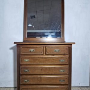 COMODA 6C (107X50X110) + MARCO ESPEJO (110X93) (NOGAL) (DORMITORIO)