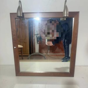 ESPEJO BAÑO 2 TULIPAS / ROMI (75X75 (NOGAL)