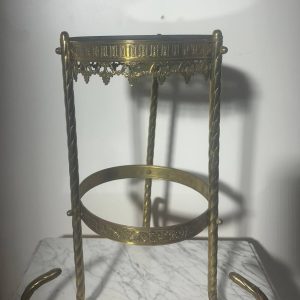 MESA AUXILIAR / JARDINERA (27CM D) (52CM ALTO) (METAL DORADO)