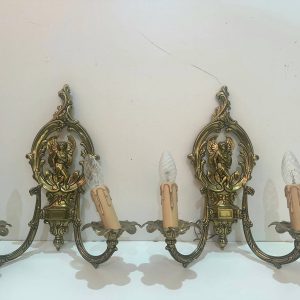 X2 APLIQUES PARED (2 LUCES VELA) (BRONCE)