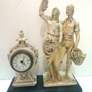 (DECORACION) RELOJ + FIGURA VENDIMIADOR/A