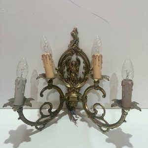 APLIQUE PARED (4 LUCES VELA) (BRONCE)
