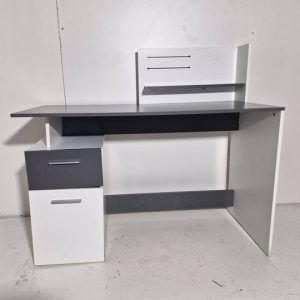 ESCRITORIO / MESA ESTUDIO MELAMINA (122X110X55) (BLANCO-GRIS )