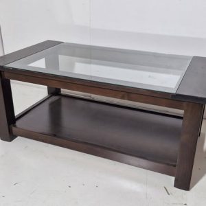 MESA CENTRO ELEVABLE (100X60)(47CM ALTO) (NOGAL + CRISTAL)